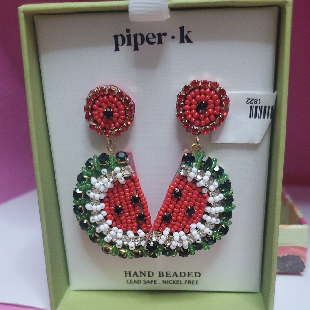 Piper K Beaded Watermelon Earrings